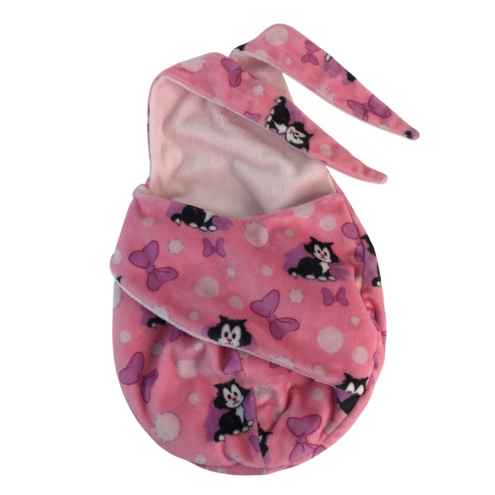 Disney Parks Babies Swaddle Blanket Pink Figaro Cat Polka Dots for Minnie Mouse